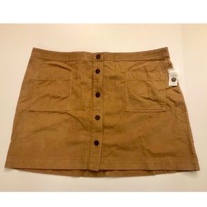 NWT Gap Button Front Corduroy Mini Skirt XXL Brown